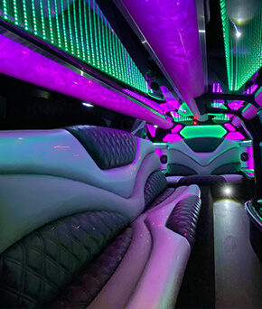 colorful limo interior