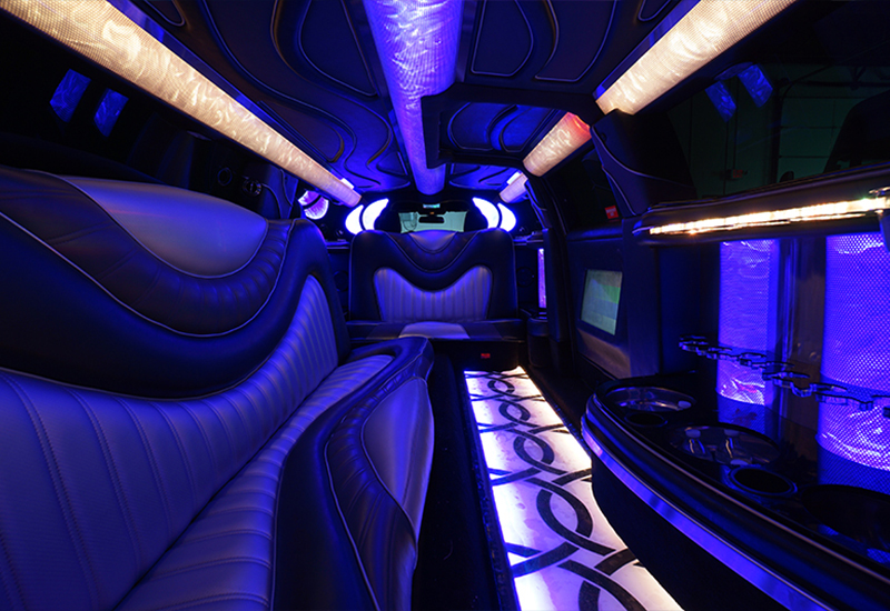 laser lights in a limo