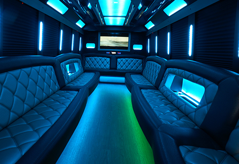 blue bus interior